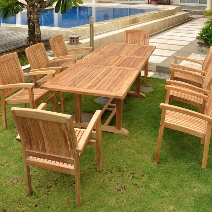 Anderson Teak Bahama Sahara 9-Pieces 10' Rectangular Dining Set - Luxurious Dwelling - Your Luxury Home Product Experts