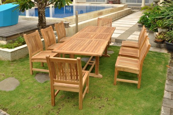 Anderson Teak Bahama Sahara 9-Pieces 8' Rectangular Dining Set - Image 1