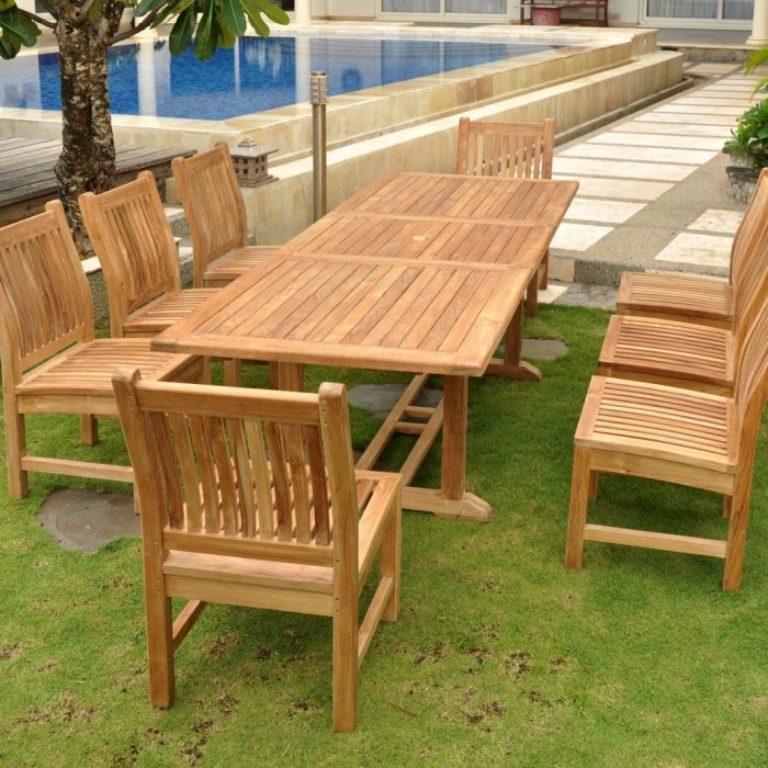 Anderson Teak Bahama Stackable Sahara 9-Pieces Rectangular Dining Set B - Luxurious Dwelling - Your Luxury Home Product Experts