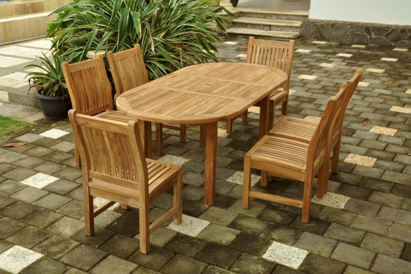Anderson Teak Bahama Sahara 7-Pieces 8' Rectangular Dining Set - Image 3
