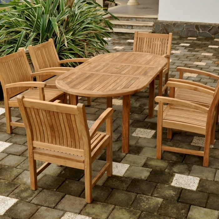 Anderson Teak Bahama Sahara 7-Pieces 8' Rectangular Dining Set - Luxurious Dwelling - Your Luxury Home Product Experts