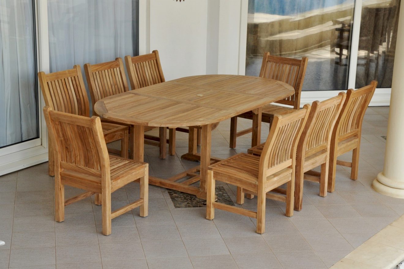 Anderson Teak Bahama Sahara 9-Pieces 87" Oval Dining Set - Luxurious Dwelling - Your Luxury Home Product Experts