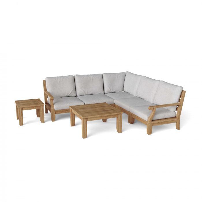 Anderson Teak Riviera Luxe 7-Pieces Modular Set with Square Tables - Image 2