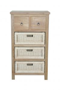 Anderson Teak Safari Occasional Table w/ Drawer & Rattan Baskets - Luxurious Dwelling - Your Luxury Home Product Experts