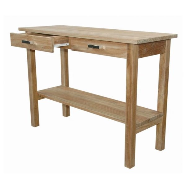 Anderson Teak Atlanta Rectangular Serving Table w/ 2 Drawers and 1 Shelf - Image 3