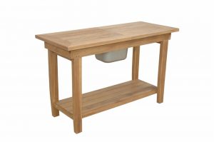 Anderson Teak Nautilus Console Table w/ SS Container - Luxurious Dwelling - Your Luxury Home Product Experts