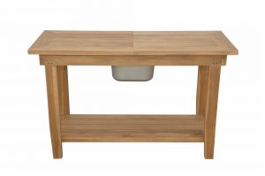 Anderson Teak Nautilus Console Table w/ SS Container - Luxurious Dwelling - Your Luxury Home Product Experts