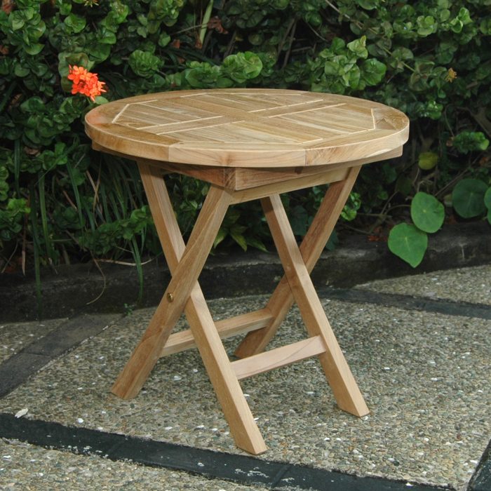 Anderson Teak Bahama 20" Mini Side Round Folding Table - Image 4