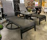 Wyndemere Lounge, Chaise, Set of 3, Swivel Outdoor Aluminum, Woven, Black, Bridgeton Moore Patio - Luxurious Dwelling - Your Luxury Home Product Experts