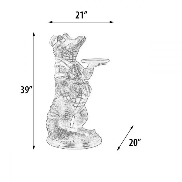 Crocodile Butler with Tray 39" - Image 4