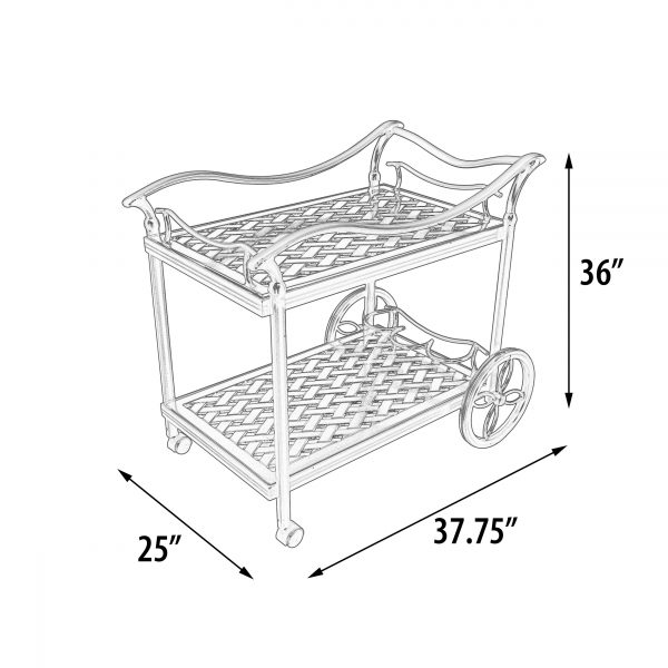 Savannah Outdoor Aluminum Serving Tea Cart - Image 4