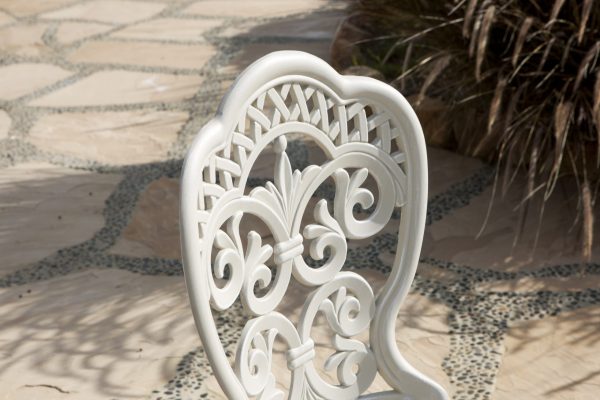 Fiesta Outdoor Aluminum Ecru 3 Piece Bistro Set - Image 2