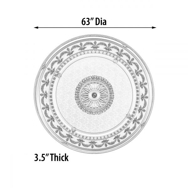 Blanco Wreath Round Chandelier Ceiling Medallion 63 - Image 3