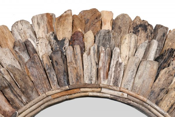 Large Round Wood Chuck Mirror 120 Cm - Image 3