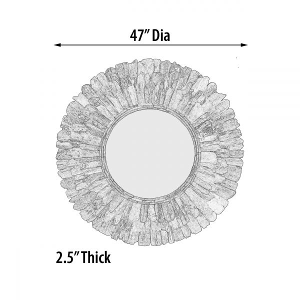 Large Round Wood Chuck Mirror 120 Cm - Image 4