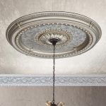 Champagne Round Chandelier Ceiling Medallion 47