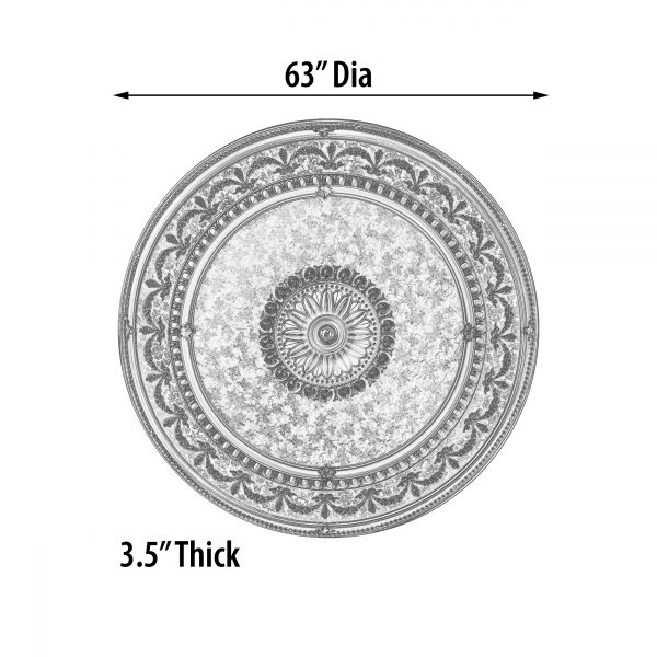 Champagne Large Round Ceiling Medallion 63 - Image 4