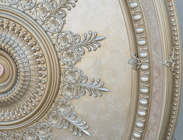 Champagne Large Oval Chandelier Ceiling Medallion 79 inches - Image 2