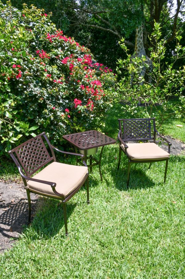 Savannah Outdoor Aluminum 3 Piece Bistro Set - Image 3