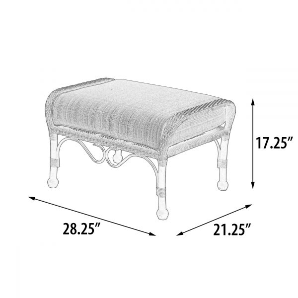 Grand Bonaire Weave Outdoor Ottoman - Image 4