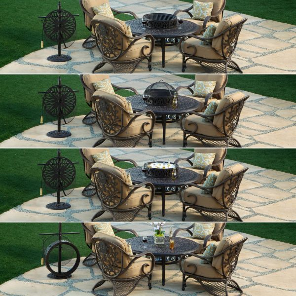 Grand Bonaire Weave Outdoor Fire Pit Table With Accessories (KIT) - Image 2