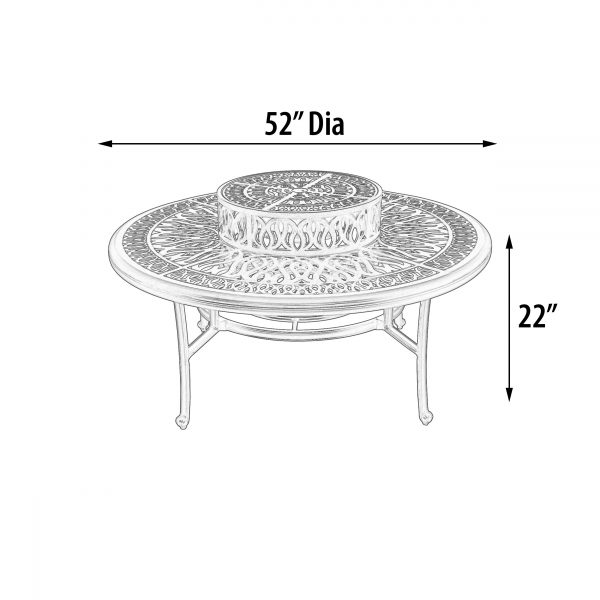 Grand Bonaire Weave Outdoor Fire Pit Table With Accessories (KIT) - Image 4