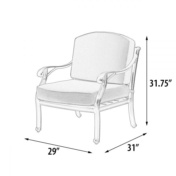 Savannah Outdoor Aluminum Club Chair - Image 4