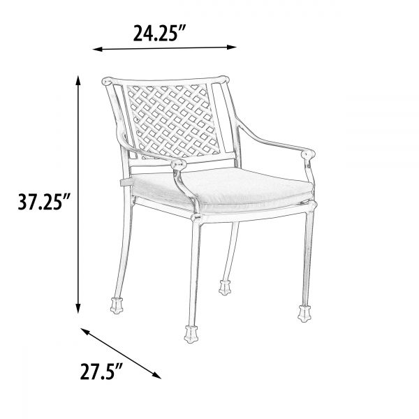 Savannah Outdoor Aluminum Dining Chair - Image 4