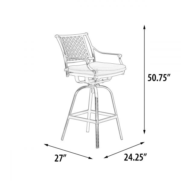 Savannah Outdoor Aluminum Bar Stool - Image 4