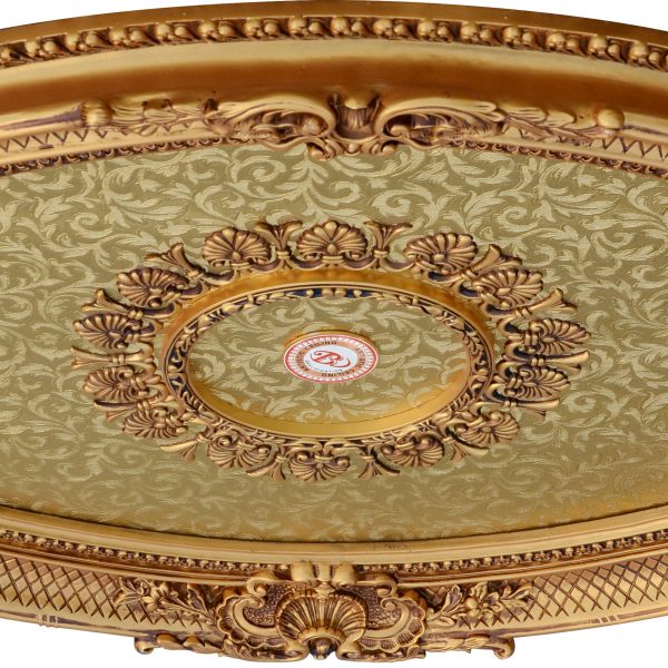 Golden Rocaille Oval Chandelier Ceiling Medallion - Image 2