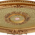 Golden Rocaille Oval Chandelier Ceiling Medallion - Image 2