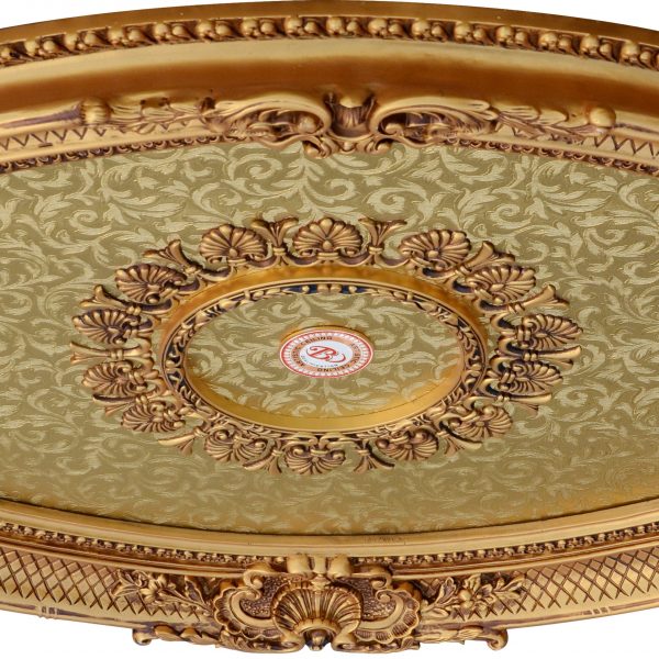 Golden Rocaille Oval Chandelier Ceiling Medallion - Image 2