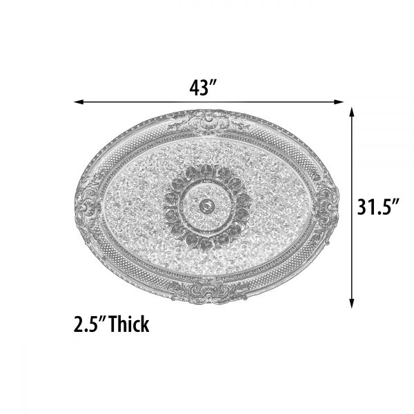 Golden Rocaille Oval Chandelier Ceiling Medallion - Image 3
