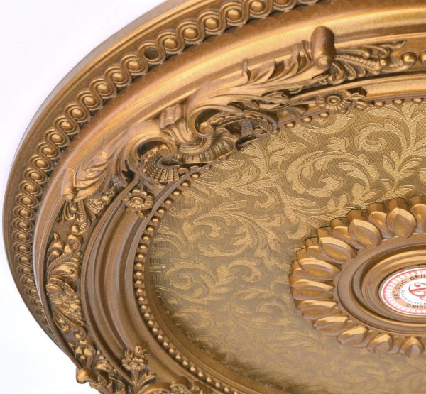 Golden Leaf Chandelier Ceiling Medallion 24 Inch Diameter - Image 2