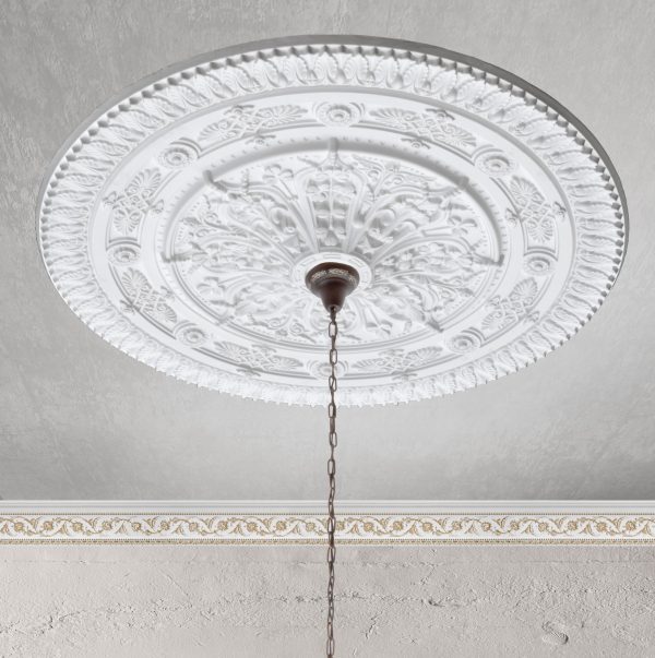 Classic White Round Ceiling Medallion 37 Inch Dia - Image 1