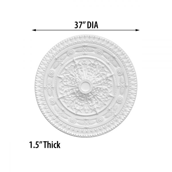 Classic White Round Ceiling Medallion 37 Inch Dia - Image 4
