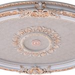French Blanco Oval Chandelier Ceiling Medallion - Image 2