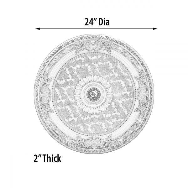 Petite Blanco Chandelier Ceiling Medallion 24 inch Diameter - Image 3