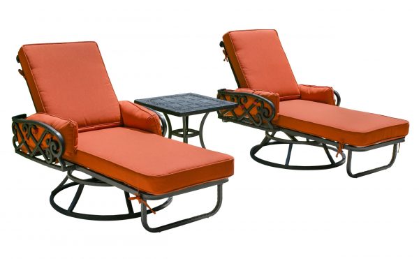 Chillounger Swivel Loungers and Side Table Set of 3 (KIT) - Image 1