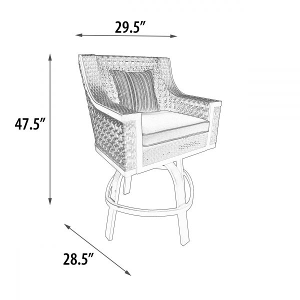Monterey Bar Stool Chair with Cushion and pillow - Image 4