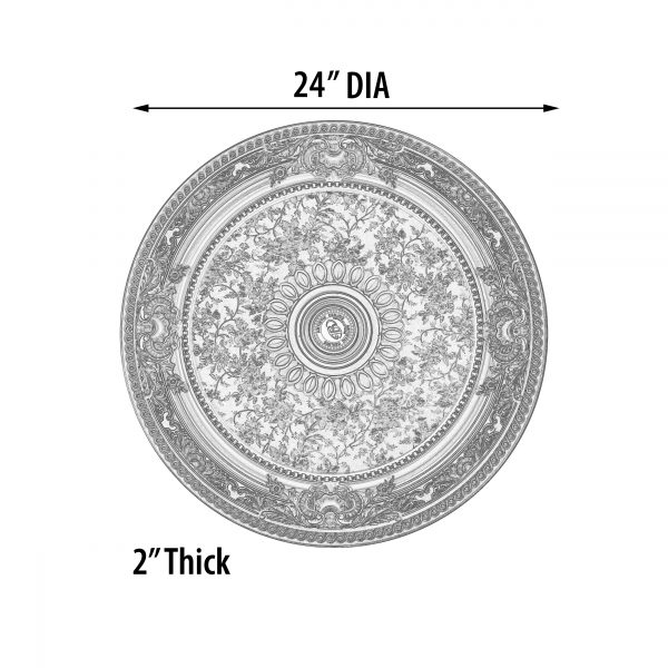 Petite Round Champagne Ceiling Medallion 24 Inch Diameter - Image 4