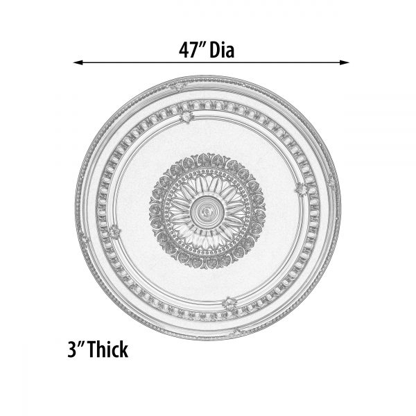 Gold Beige Round Ceiling Medallion 47 - Image 4