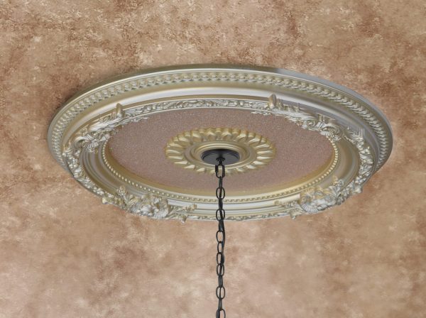 Rose Gold Petite Round Ceiling Medallion 24 Inch Diameter - Image 1