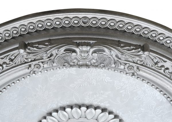 Antique Silver Round Ceiling Medallion 24 Inch Diameter - Image 3