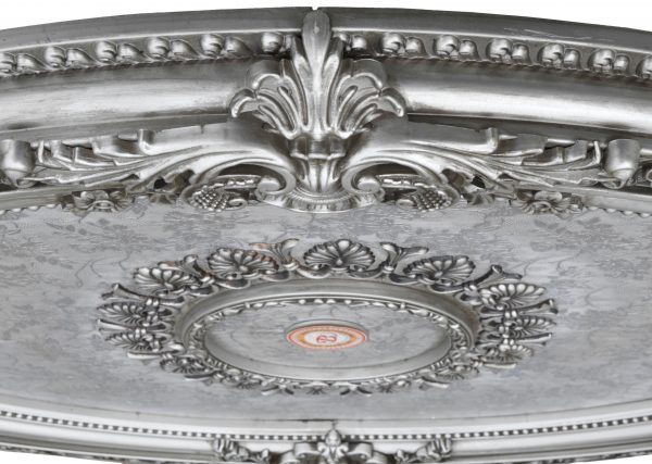 Antique Silver Petite Oval Ceiling Medallion - Image 3