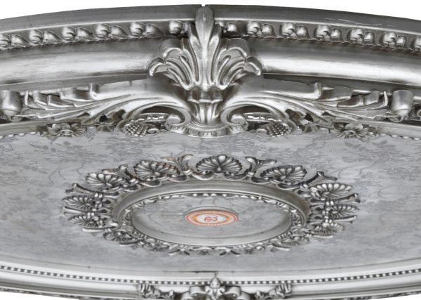 Antique Silver Petite Oval Ceiling Medallion - Image 3