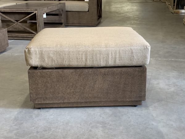 Modern Rustic Ottoman With Cushion - Image 1