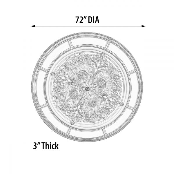 Alluring Carved Cream Round Ceiling Medallion 72 Inch Diameter - Image 4