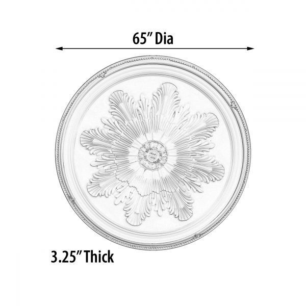 Grand Acanthus Round Ceiling Medallion 65 Inch Diameter - Image 3