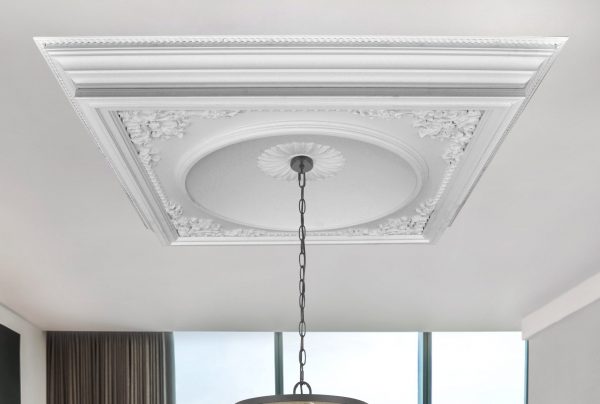 Elegant Large Dome Ceiling Medallion 58 Inch Square - Image 1